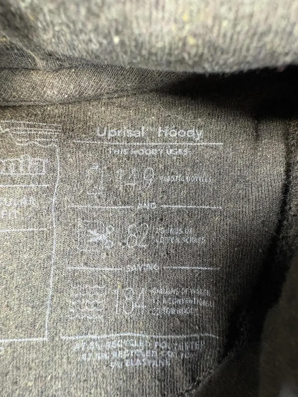 Patagonia Hoodie Mens 2XL Gray Uprisal Fleece Pullover Kangaroo Graphic Logo